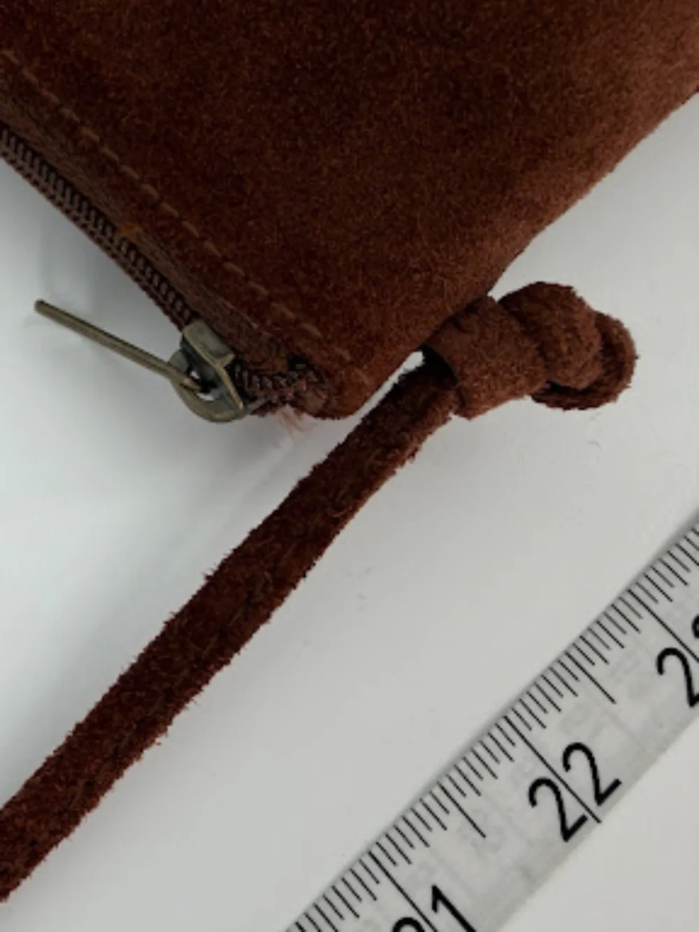 Vintage Esprit Dark Brown Genuine Suede Fringe Crossbody Bag